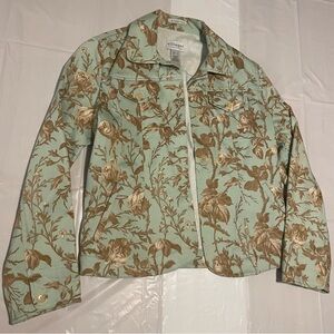 Liz Claiborne Women's Floral Blazer in Mint and Brown